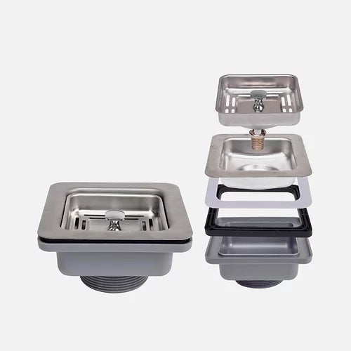 Stylish 3.5 inch Stainless Steel Kitchen Sink Extra Deep Strainer with Removable Basket, Strainer Assembly, Silver St-03