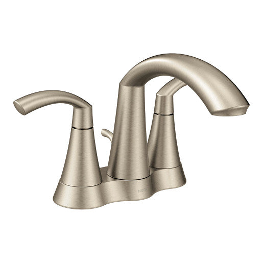 Moen Glyde Brushed Nickel Two-Handle High Arc Bathroom Faucet