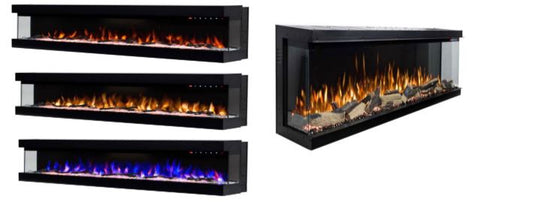 Renoz Electric 3 Side Open LED  Fireplace With Alexa Enabled