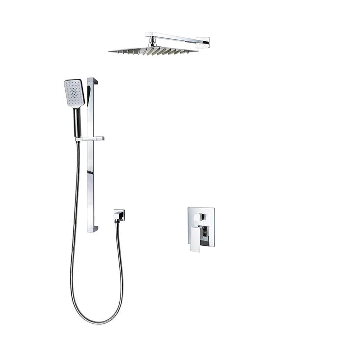 Kodaen Madison 2-Way Pressure Balanced Shower System Kit 1 With Sliding Bar, Handshower and Shower Head- F54123-W12AZ