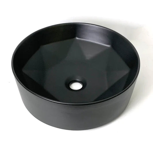 Kodaen Matte Black Ceramic Round Vessel Sink - VSK421