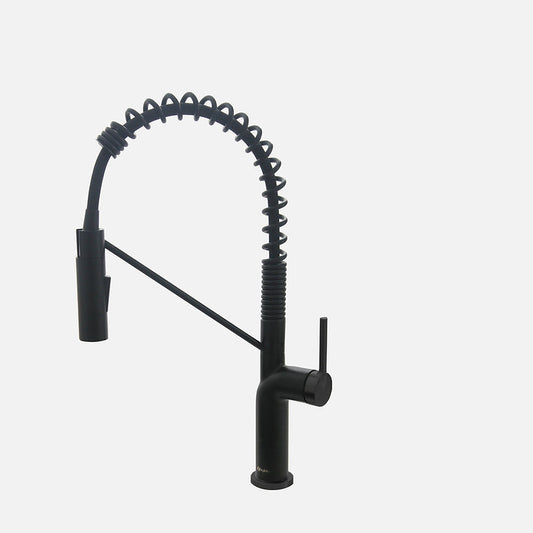 Stylish Single Handle Pull Down Kitchen Faucet - Matte Black Finish by Stylish K-149N