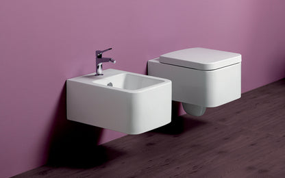 Simas FL64 - FLOW Wall Hung Bidet with Single Faucet Hole