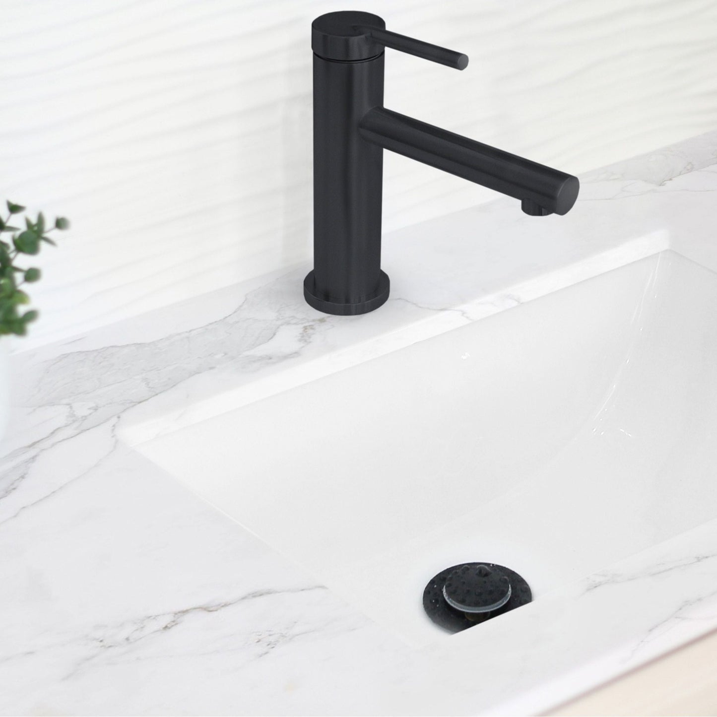 Stylish Toria 6" Single Handle Basin Bathroom Faucet in Matte Black Finish B-108N