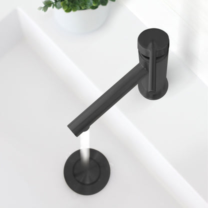 Stylish Toria 6" Single Handle Basin Bathroom Faucet in Matte Black Finish B-108N