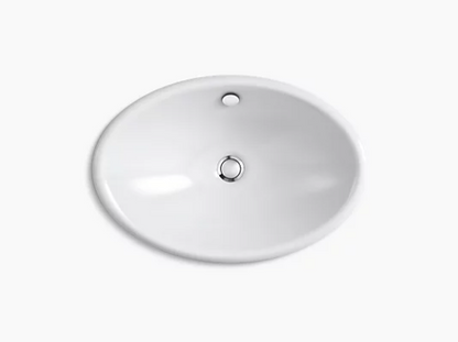 Kohler Iron Plains Oval Wading Pool Vessel Bathroom Sink With White Painted Underside