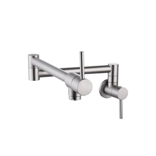 Stylish ASTI Stainless Steel Wall Mount Pot Filler Folding Stretchable with Single Hole Two Handles K-145S