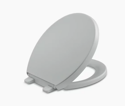 Kohler Reveal Quiet-Close Round-front Toilet Seat - Ice Grey