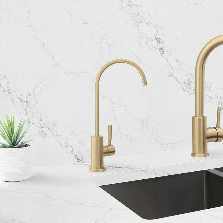 Stylish Lodi 11.25" Kitchen Drinking Water Tap Faucet, Stainless Steel Brushed Gold Finish K-142G