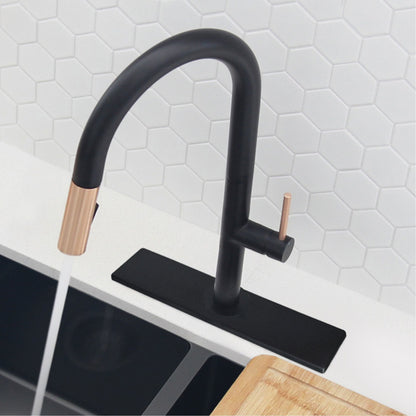 Stylish Kitchen Faucet Plate Hole Cover Deck Plate Escutcheon in Matte Black Finish A-803N