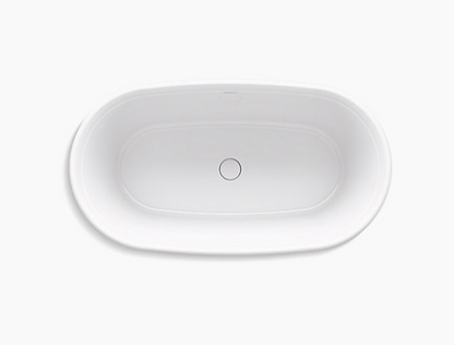 Memoirs 66-3/16" X 36-7/16" Freestanding Bath With Center Toe-tap Drain