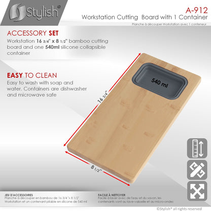 Stylish Workstation Cutting Board With 1 Container A-912