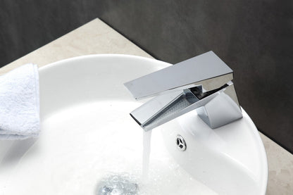 Kube Bath Aqua Siza Single Lever Modern Bathroom Vanity Faucet – Chrome