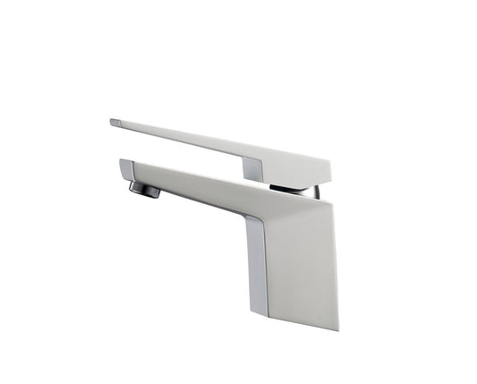 Kube Bath Aqua Siza Single Lever Modern Bathroom Vanity Faucet – White