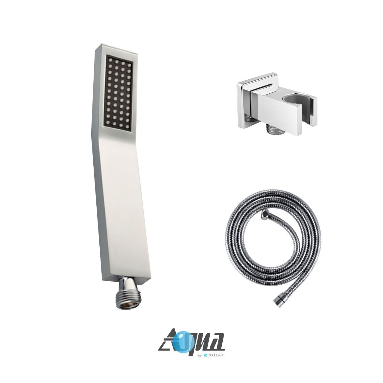 Kube Bath Aqua Piazza Shower Set With 12" Square Rain Shower and Handheld Chrome