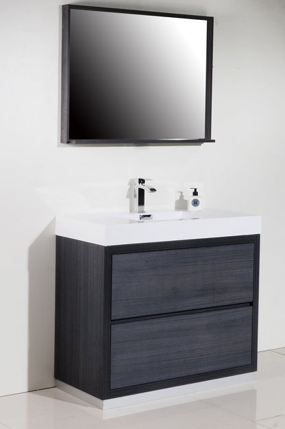 Kube Bath Bliss 40" Floor Mount Free Standing Bathroom Vanity With 2 Drawers and Acrylic Countertop