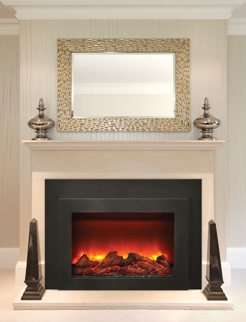 Sierra Flame INS-FM-34 Electric Insert – Electric Fireplace Insert with Black Steel Surround