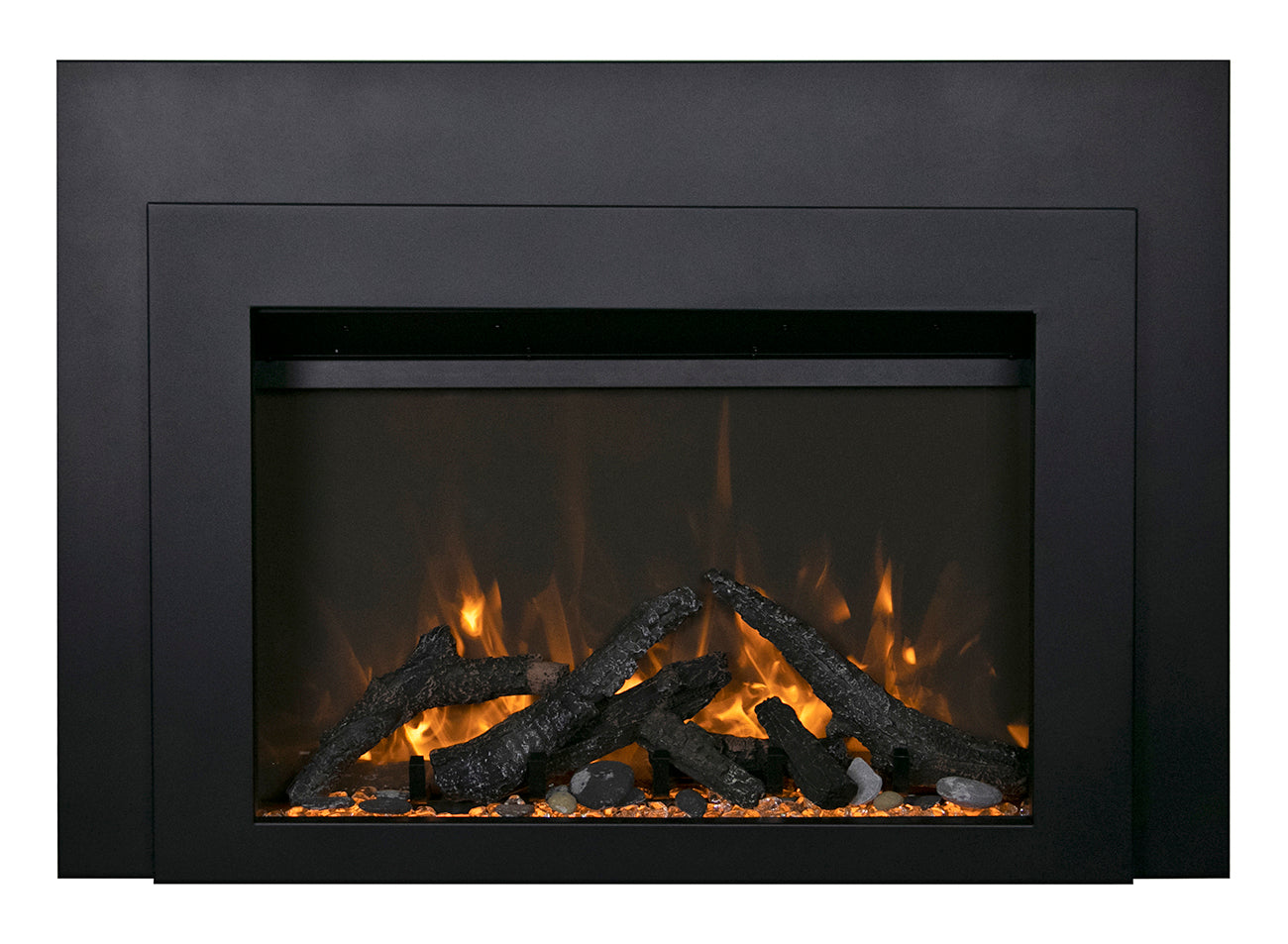 Sierra Flame INS-FM-34 Electric Insert – Electric Fireplace Insert with Black Steel Surround