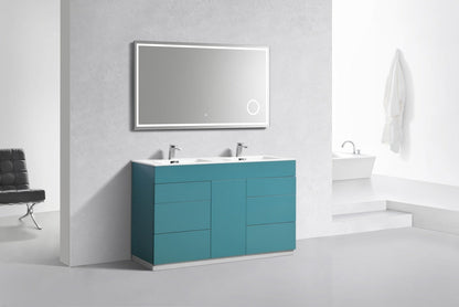 Kube Bath Milano 48" Double Sink Floor Mount Modern Bathroom Vanity With 6 Drawers and 1 Door