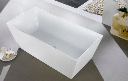 Kube Bath Squadra Free Standing Bathtub Collection in 59" 63" and 67"