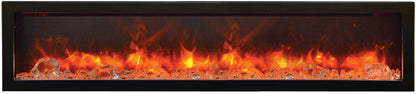 Remii 55″ Wide & 12″ Deep Indoor or Outdoor Built-in Only Electric Fireplace With Black Steel Surround