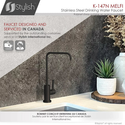 Stylish Melfi Single Handle Cold Water Tap - Stainless Steel Matte Black Finish K-147N