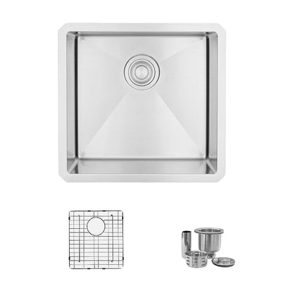 Stylish Aqua 19" x 18" Single Bowl Undermount Stainless Steel Kitchen Sink Laundry S-308XG